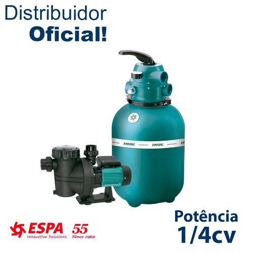 BOMBA DE PISCINA ESPA IRIS 500M + Filtro 400 Litros 220V - MOTOR 1/3CV Monofásica